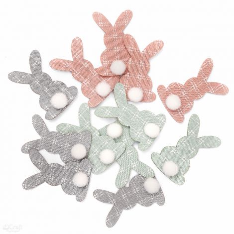 Naklejki z filcu dpCraft Króliki Pastel, 12szt